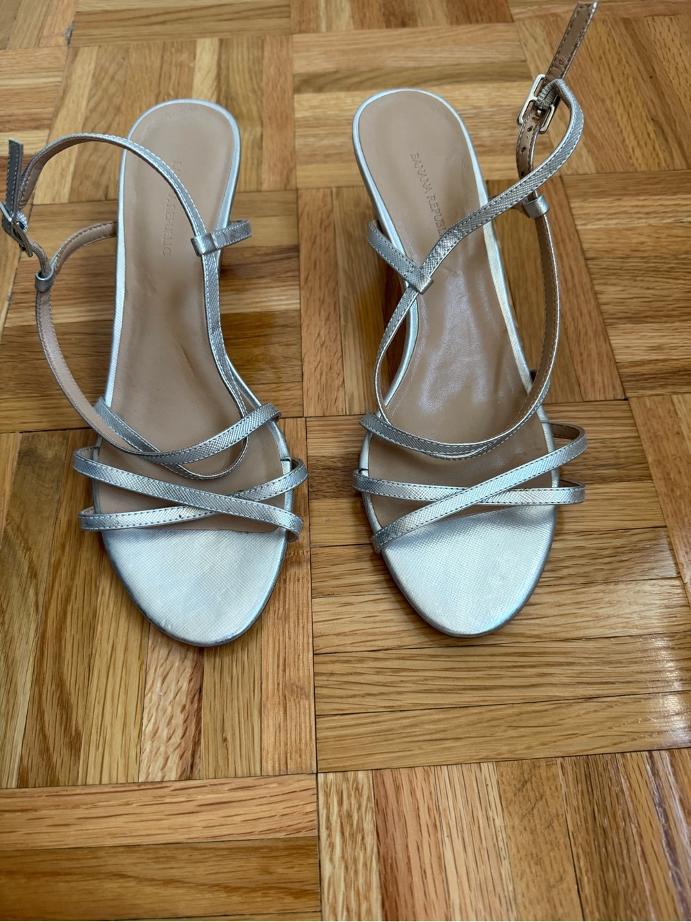 Banana Republic Silver Strappy Sandals